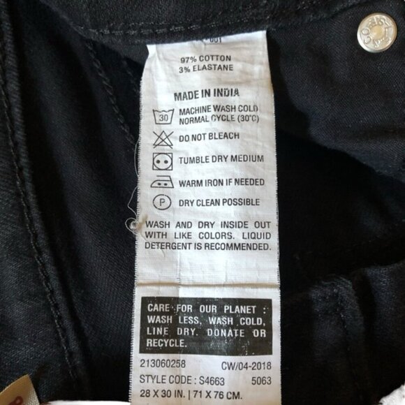 Levi’s 711 Skinny Black Wash Skinny Jeans Size 28 - Picture 13 of 13